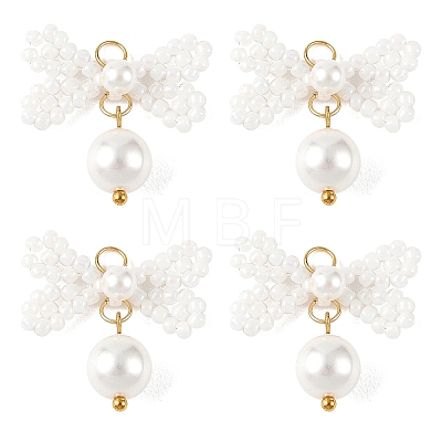 Glass Seed Bead Pendants PALLOY-MZ01383-02-1