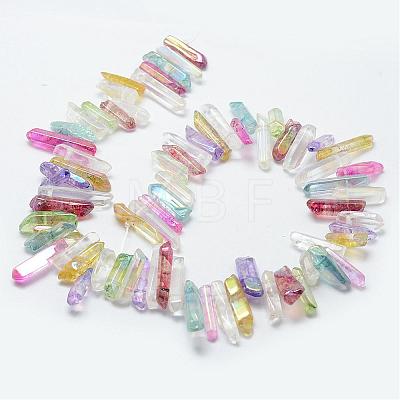 Electroplate Natural Quartz Crystal Beads Strands G-F462-03-1