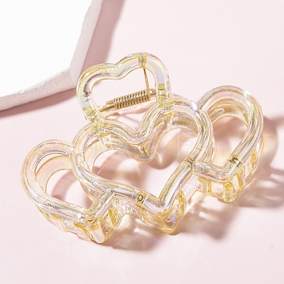 Heart Resin Claw Hair Clips PW-WGE4227-02-1