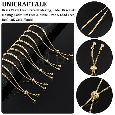 Unicraftale 6Pcs Brass Chain Link Bracelet Making TWIR-UN0001-63-1