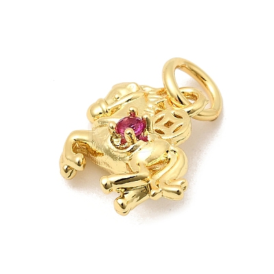 Brass Micro Pave Cubic Zirconia Pendants KK-Z154-20G-1