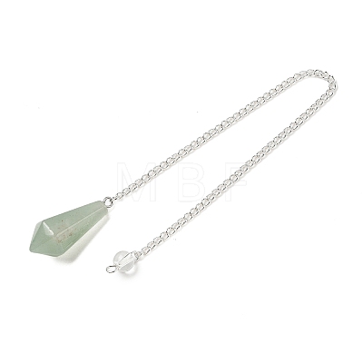 Natural Green Aventurine Cone Pointed Dowsing Pendulums G-A249-02S-11-1