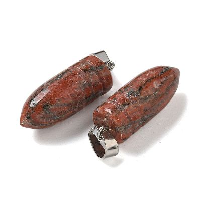 Natural Red Sesame Jasper Pointed Pendants G-B127-18P-11-1