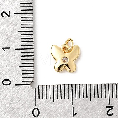 Brass Micro Pave Cubic Zirconia Charms KK-Z135-02G-01-1