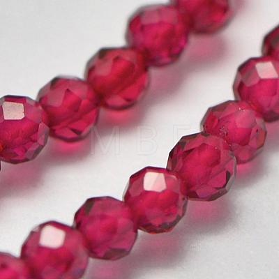 Lab Grown Red Corundum Beads Strands G-K207-01D-01-1