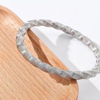 304 Stainless Steel Stretch Bangles for Women BJEW-P315-02A-P-1