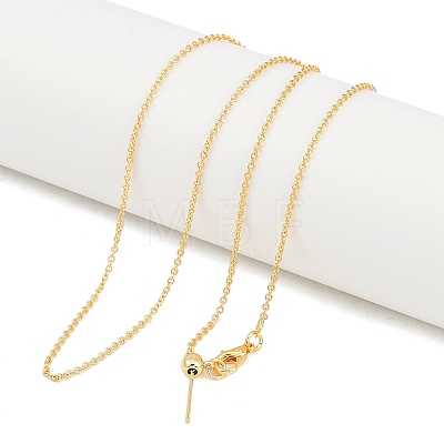 1mm Rack Plating Brass Cable Chain Adjustable Slider Necklaces for Women Men MAK-L044-55G-1