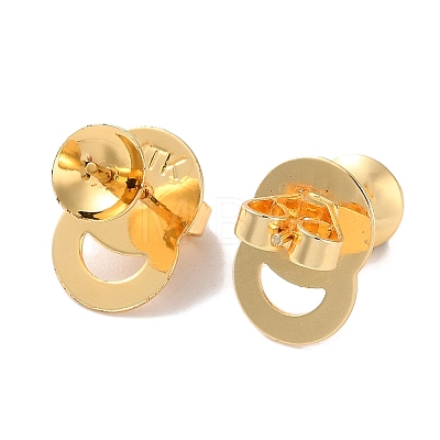 Rack Plating Brass Stud Earring Settings KK-F090-15G-01-1