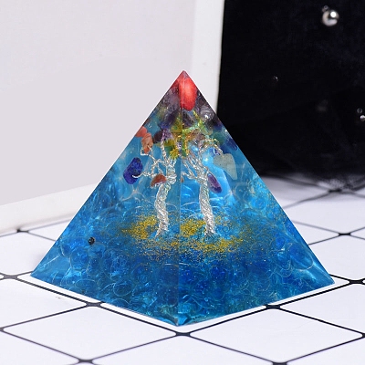 Orgonite Pyramid Resin and Glass Display Decorations PW-WG14D54-01-1