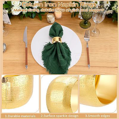 100Pcs Column Iron Napkin Rings AJEW-GO0004-82B-1
