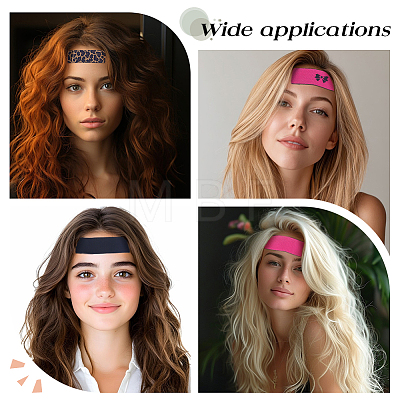 4Pcs 4 Colors Polyester & Nylon Headbands AJEW-HY0003-51-1