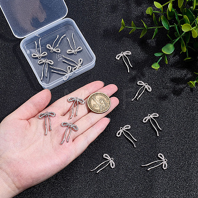 15Pcs Alloy Micro Pave Cubic Zirconia Pendants FIND-ME0001-68-1