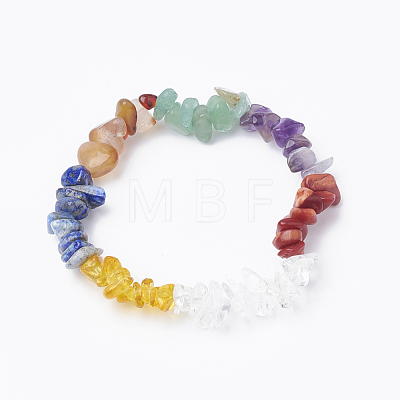 Natural Gemstone Stretch Bracelets G-S299-68-1