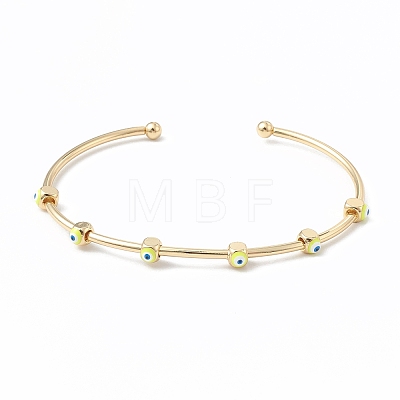 Brass Cuff Bangles BJEW-A134-02G-M-1