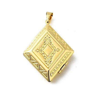 Brass Locket Pendants X-KK-Q066-26G-1