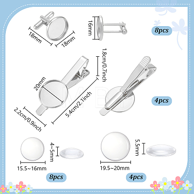 DIY Brass Cufflinks & Tie Clip Making Kits DIY-PH0035-72A-1