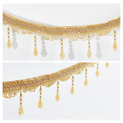 Polyester Braided Tassel Lace Trim Ribbons DIY-WH0308-536-1