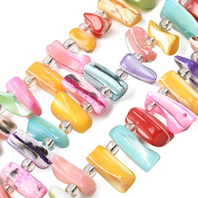 Dyed Natural Trochid Shell/Trochus Shell Beads Strands BSHE-A002-03B-1