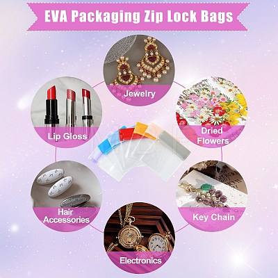 35Pcs 7 Colors Transparent EVA Packaging Resealable Bags ABAG-TA0002-29B-1