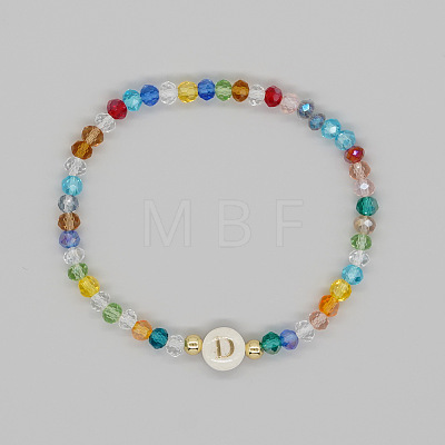 Handmade Bohemian Colorful Faceted Rondelle Glass Beaded Stretch Bracelets UI5654-4-1