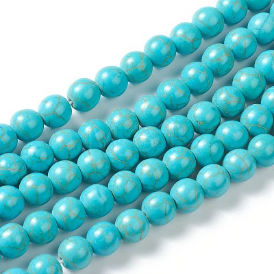 Synthetic Turquoise Beads Strands G-J389-02B-1