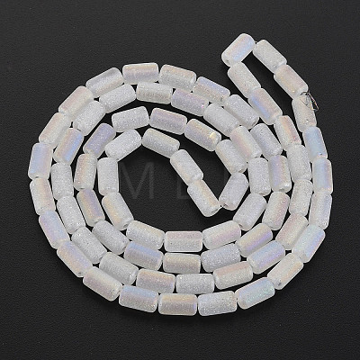 Electroplate Frosted Glass Beads Strands EGLA-T008-026-A01-1