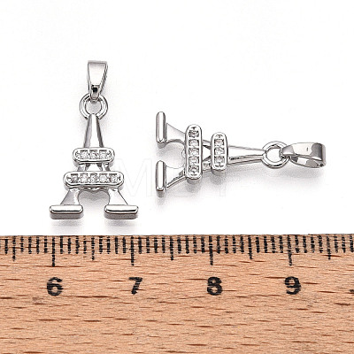 Brass Micro Pave Cubic Zirconia Pendants KK-T070-89P-1