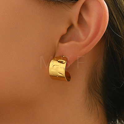 C-Shaped Stainless Steel Stud Earrings JF2048-1