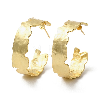 Rack Plating Brass Wave Round Stud Earrings EJEW-B027-09G-1
