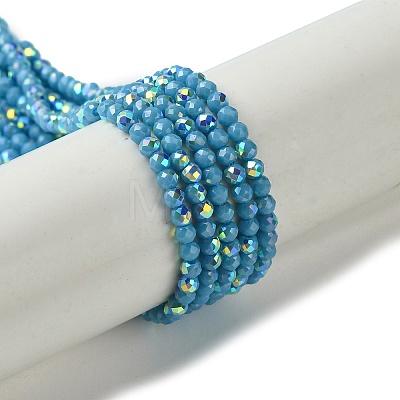 Electroplated Glass Beads Strands EGLA-P055-01A-03-1
