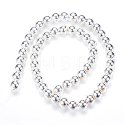 Electroplate Magnetic Synthetic Hematite Bead Strands G-Q466-8mm-02S-1