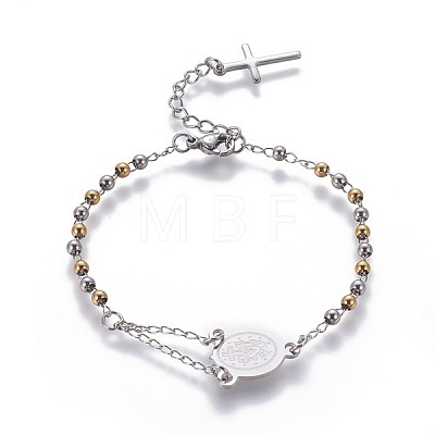 304 Stainless Steel Charm Bracelets BJEW-P258-16-1
