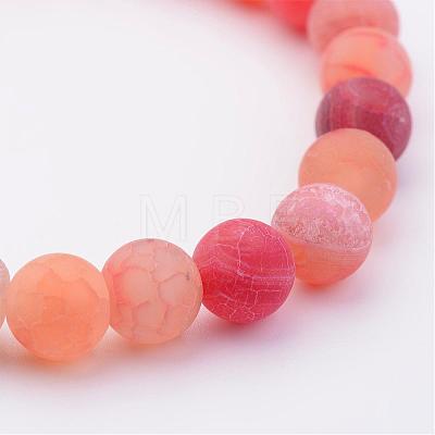 Natural Weathered Agate(Dyed) Stretch Beads Bracelets BJEW-JB02513-01-1