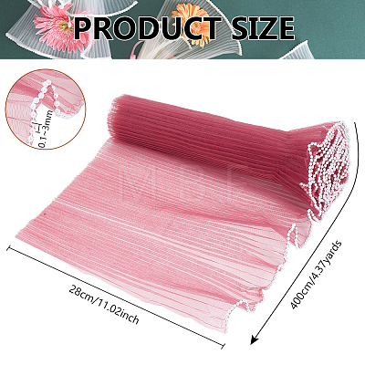 4M Polyester Pleated Lace Trim OCOR-WH0088-24C-1