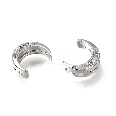 Brass Micro Pave Clear Cubic Zirconia Beads CU-CBAC809-01P-1