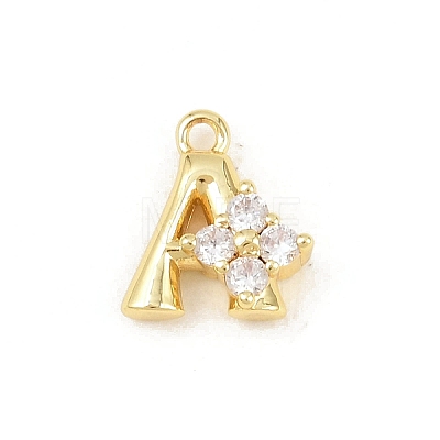 26Pcs Brass Micro Pave Clear Cubic Zirconia Charms KK-Z151-18G-1