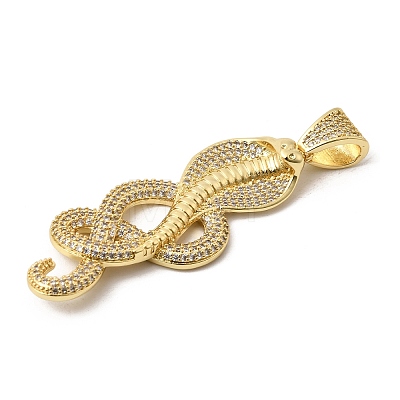 Brass Micro Pave Clear Cubic Zirconia Pendants KK-H267-060A-G-1