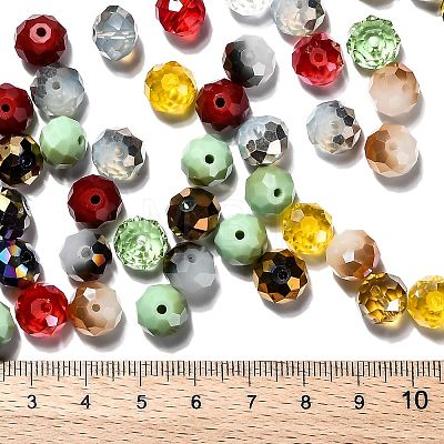 Faceted Rondelle Electroplate Glass Beads Strands EGLA-X0003-10x8mm-1