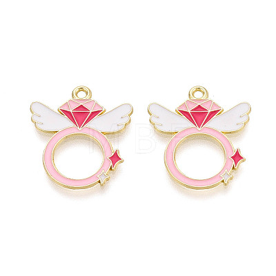 Valentine's Day Alloy Enamel Pendants ENAM-T023-18B-1