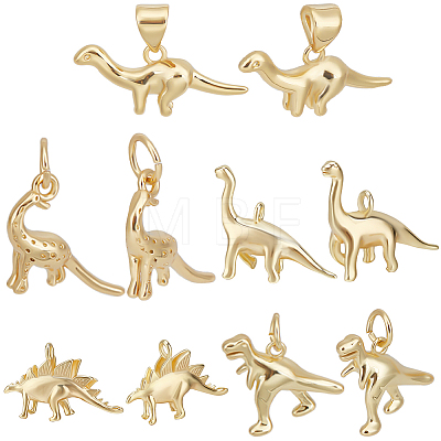 10Pcs 5 Styles Brass Charms KK-BBC0017-26-1