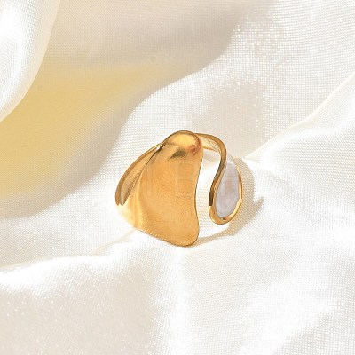 304 Stainless Steel Cuff Open Rings for Women RJEW-F208-02G-02-1