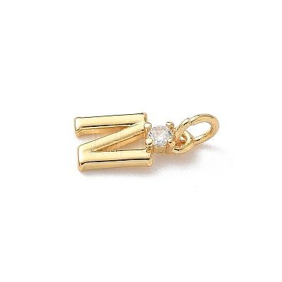 Brass Pave Clear Cubic Zirconia Charms KK-A273-01G-N-1