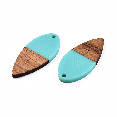 Opaque Resin & Walnut Wood Pendants RESI-N025-031-B03-1