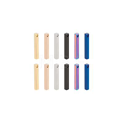 12Pcs 6 Styles 304 Stainless Steel Pendants STAS-BC0003-85-1