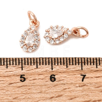 Brass Micro Pave Cubic Zirconia Charms LS-RB-I077-15RG-RS-1