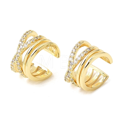 Brass Micro Pave Cubic Zirconia Cuff Earrings for Women CU-CBAE7DF-19G-1