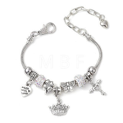 Alloy Snake Chain Charms Bracelets BJEW-JB11448-02-1