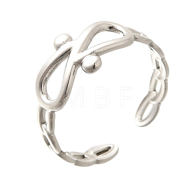 Infinity 304 Stainless Steel Open Cuff Rings for Women RJEW-M046-04P-1