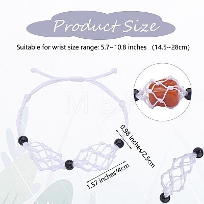 Adjustable Braided Nylon Cord Macrame Pouch Bracelet Making AJEW-SW00013-16-1