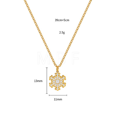 Christmas 304 Stainless Steel Enamel Pendant Necklaces FS-WGDAA96-05-1